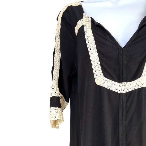 L*Space Victoria Boho Crochet Trim Cover Up Dress Size Large Resort Beach Cruise - Picture 3 of 9